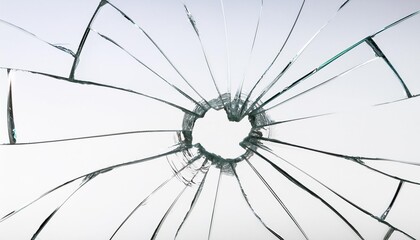 broken glass cutout broken screen with transparent hole