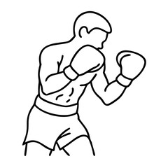  Boxer Ready to Fight Outline Vector for Sports Illustrations and Fitness Designs