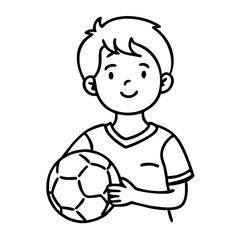  Cartoon Boy Holding Soccer Ball Vector Illustration for Children's Activities