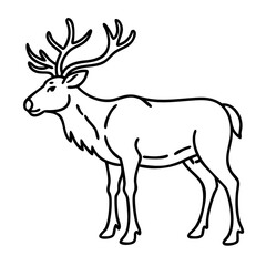 Obraz premium Majestic Deer Line Art Vector Illustration for Wildlife Design and Decoration