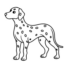 Fototapeta premium Dalmatian Dog Outline Vector Illustration for Design Projects and Decor