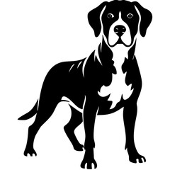 Obraz premium Vector Silhouette of Standing Dog for Graphic Design and Branding Projects