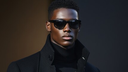 Obraz premium A man wearing sunglasses and a black coat