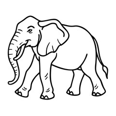 Fototapeta premium Elegant Elephant Line Art Vector Illustration for Educational and Creative Use