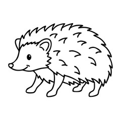  Cute Smiling Hedgehog Outline Vector Illustration for Kids and Nature Themes