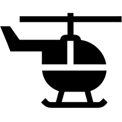 Obraz premium Black Helicopter Silhouette Vector for Aviation and Transport Design