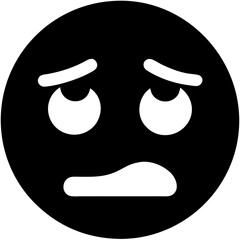 Obraz premium Sad Face Emoji Black and Gray Vector Expressing Emotion and Mood