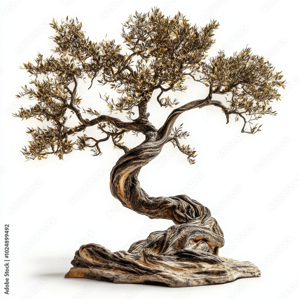 Poster branches and roots of an ancient, twisted tree, cut down
