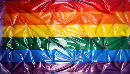 Abstract Geometric Rainbow Pride Flag Design. Celebrating LGBTQ+ Diversity Through Reflective, Textured Art for Inclusivity Campaigns, Posters, and Event Banners