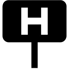 Fototapeta premium Hospital Parking Vector Sign Illustration for Wayfinding and Transportation Design