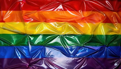 Abstract Geometric Rainbow Pride Flag Design. Celebrating LGBTQ+ Diversity Through Reflective, Textured Art for Inclusivity Campaigns, Posters, and Event Banners