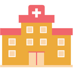 Obraz premium Vector Illustration Modern Hospital Building with Emergency Cross Symbol