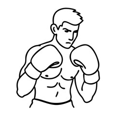 Fototapeta premium Boxer in Fighting Stance Vector Illustration for Sports and Fitness Themes