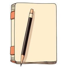 PNG Stationery pencil sketch book.