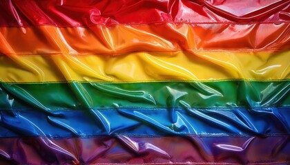 Abstract Geometric Rainbow Pride Flag Design. Celebrating LGBTQ+ Diversity Through Reflective, Textured Art for Inclusivity Campaigns, Posters, and Event Banners