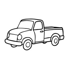  Simple Vintage Pickup Truck Outline Vector Illustration for Design Projects