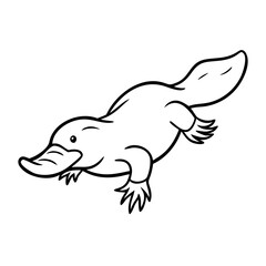 Fototapeta premium Platypus Line Art Vector Illustration Unique Animal Design