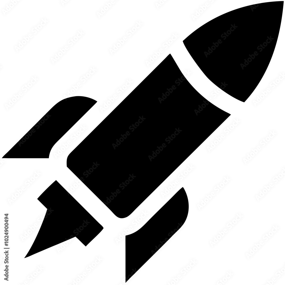 Poster rocket silhouette vector for space exploration and innovation concepts