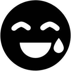 Obraz premium Smiling Face with Tears of Joy Emoji Expression Vector Illustration
