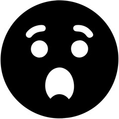 Fototapeta premium Shocked Face Emoji Vector Expression of Surprise or Fear for Digital Use