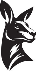 Kangaroo head silhouette vector