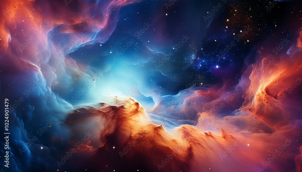 Canvas Prints a stunning nebula cloud with vibrant colors and swirling patterns