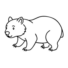  Cute Wombat Outline Illustration for Educational and Creative Projects