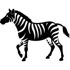Obraz premium Zebra Silhouette Vector Illustration with Bold Stripes on Neutral Background