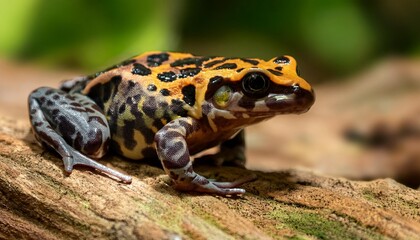 Fototapeta premium captivating leopard frog amidst tranquil natural setting