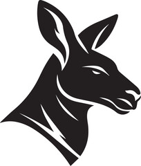 Naklejka premium Kangaroo head silhouette vector