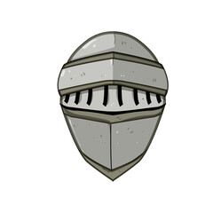 medieval knight helmet cartoon. chivalry visor, jousting crusader, steel battle medieval knight helmet sign. isolated symbol vector illustration