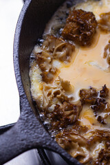 Sparassis crispa with eggs.