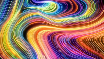 Fototapeta premium vibrant abstract background with wavy fluorescent colors in a modern fluxus style