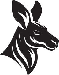 Kangaroo head silhouette vector