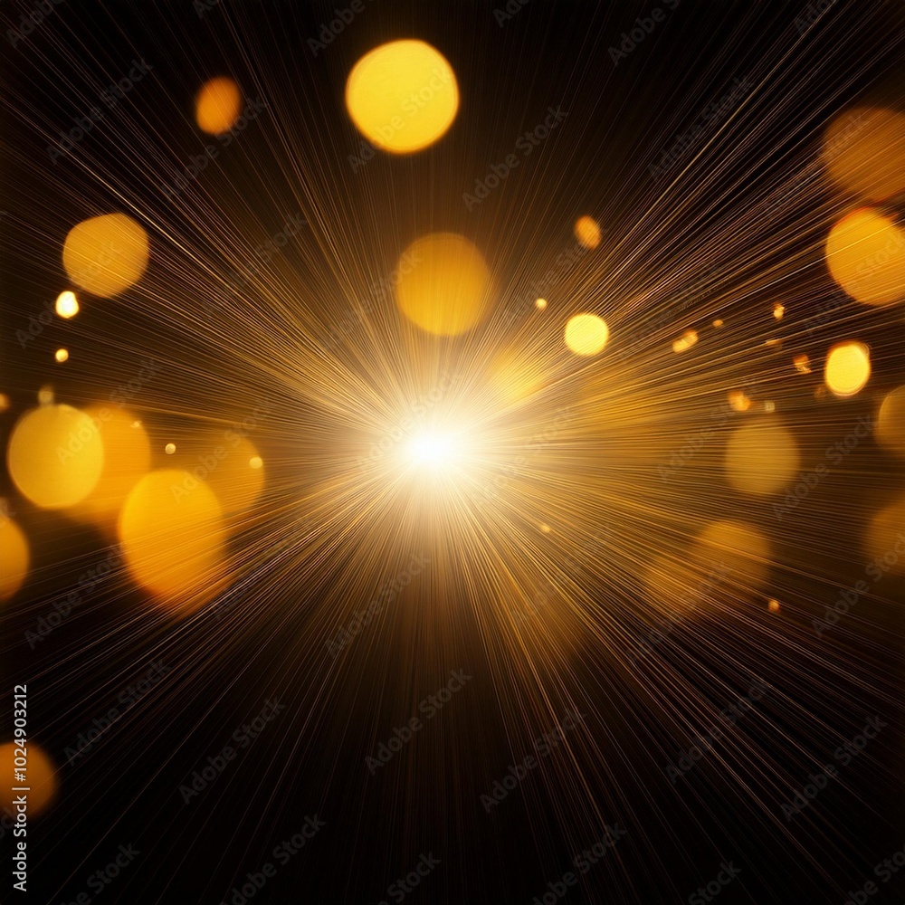 Canvas Prints abstract background with lens flare and defocused bokeh flash gleam and golden yellow color flecks o