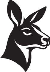 Kangaroo head silhouette vector