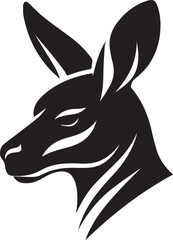 Kangaroo head silhouette vector