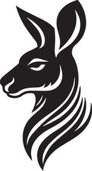 Kangaroo head silhouette vector