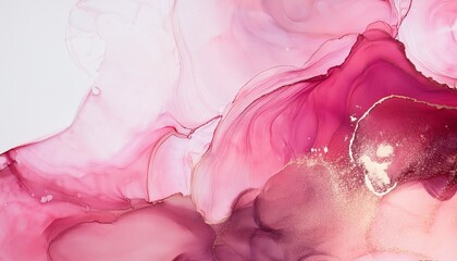 abstract alcohol ink fluid art background in pink