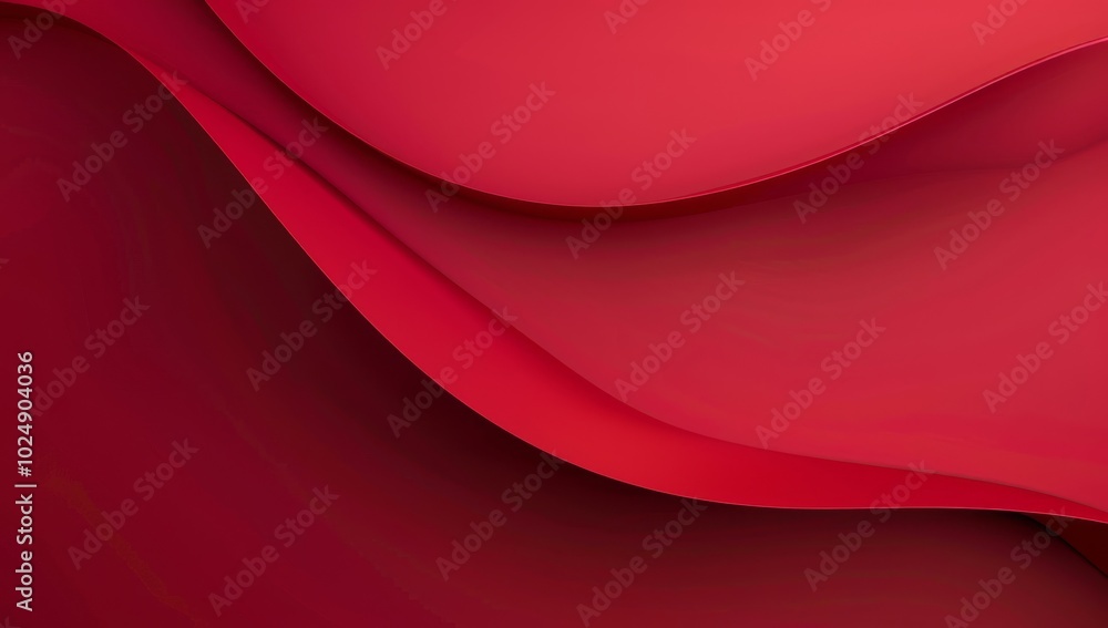 Poster red abstract background with smooth lines and curves, creating an elegant atmosphere for design. ric