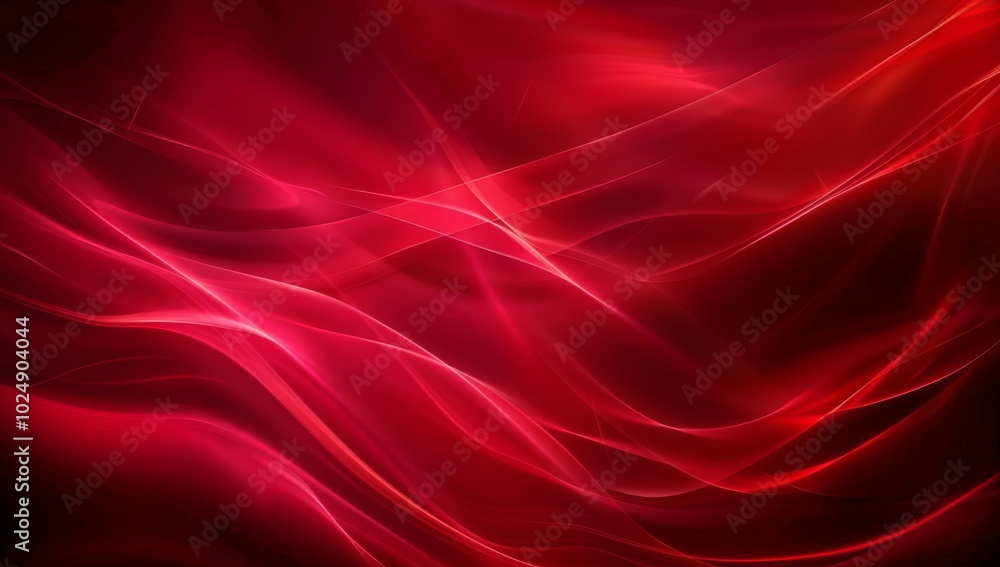 Poster red abstract background with smooth lines and curves, creating an elegant atmosphere for design. ric