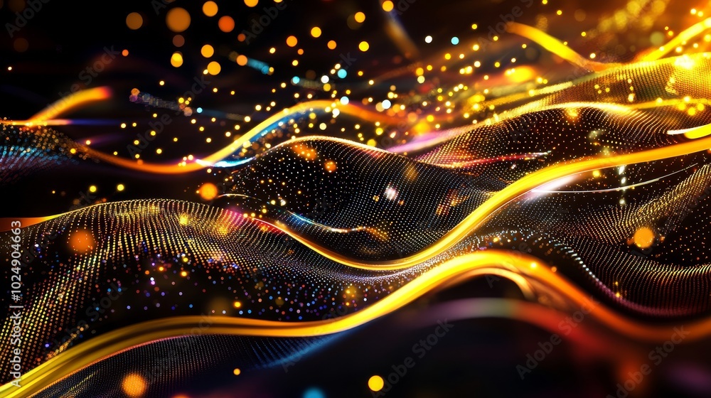 Aufkleber Abstract digital 3D background for explaining network capabilities, technological processes, digital storage, science, education, etc. Based on stock.