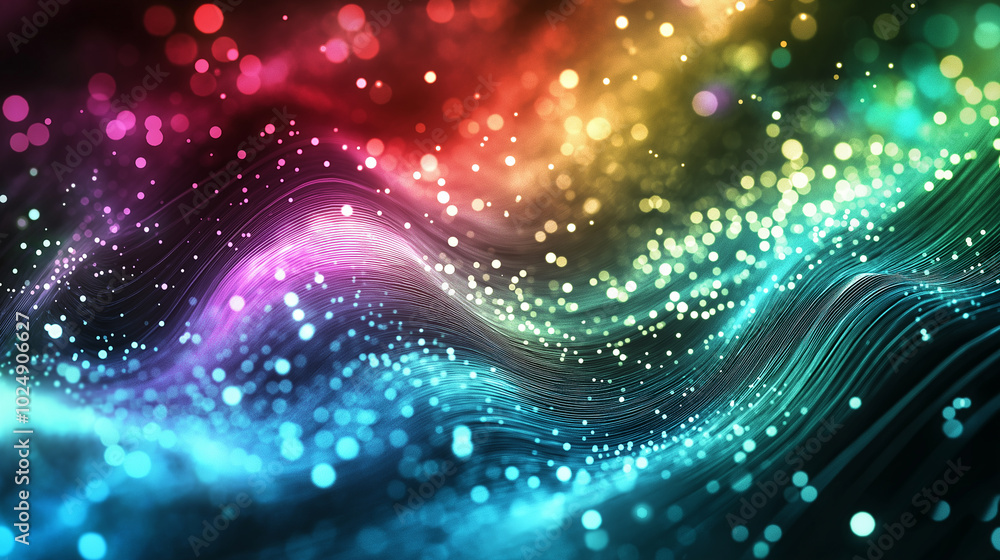Poster a beauty futuristic abstract background in a high-tech style. shining lines and patterns resembling 
