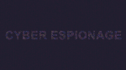Obraz premium Cybersecurity concept cyber espionage on foreground screen, ASCII style in a code development editor. Vulnerability and attack on colored code editor. Text in English, English text