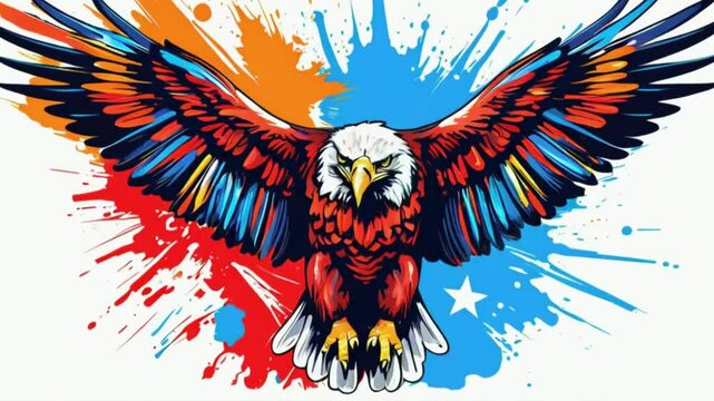 eagle with wings 3d animated 