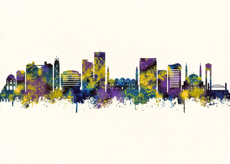 Obraz premium Bursa City Skyline. Cityscape Skyscraper Buildings Landscape City Background Modern Art Architecture Downtown Abstract Landmarks Travel Business Building View Corporate