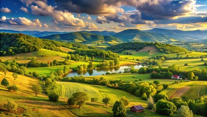 Fototapeta premium Nature and panorama of the Serbian countryside