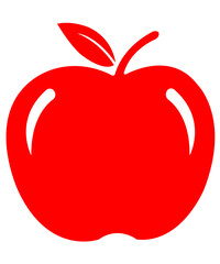 Apple clip art design on plain white transparent isolated background for card, shirt, hoodie, sweatshirt, apparel, card, tag, mug, icon, poster or badge