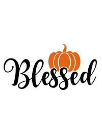 Thanksgiving blessed typography design on plain white transparent isolated background for card, shirt, hoodie, sweatshirt, apparel, card, tag, mug, icon, poster or badge