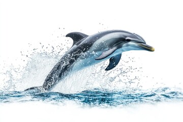 Stunning Dolphin Leaping Through the Splashing Waves